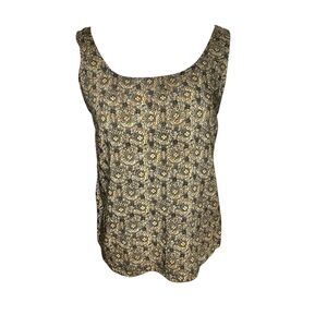 vintage 80s retro clove//floral densely patterned women’s size small tank top